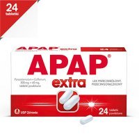 APAP EXTRA (Paracetamol 500 mg, Kofeina 65 mg) 24 tabletki