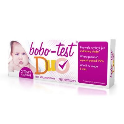 BOBO-TEST DUO test ciążowy strumieniowy + test ciążowy płytkowy