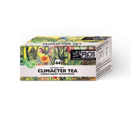 CLIMACTER TEA 44 Herbatka łagodząca objawy klimakterium 25 saszetek po 2 g HERBA-FLOS