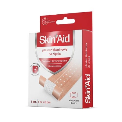 SKIN AID Plaster tkaninowy do cięcia 1 m x 8 cm