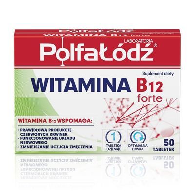 WITAMINA (VITAMINUM) B12 FORTE POLFA ŁÓDŹ 50 tabletek