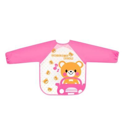 BOCIOLAND Śliniak ceratowy rękawek Miś Autko 6m+