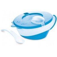 CANPOL BABIES Miseczka z łyżeczką - niebieska 350ml 31/406