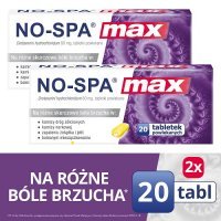 2 x NO-SPA MAX 80 mg 20 tabletek na różne bóle brzucha