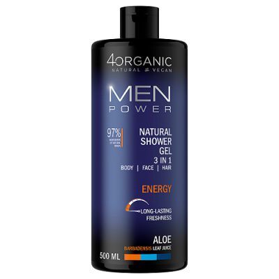 4ORGANIC Men Power Naturalny żel pod prysznic dla mężczyzn, 500 ml