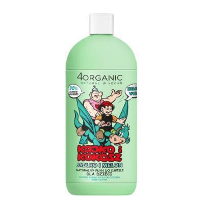 4ORGANIC Naturalny płyn do kąpieli dla dzieci Kajko i Kokosz zielona woda Jabłko i melon, 500 ml