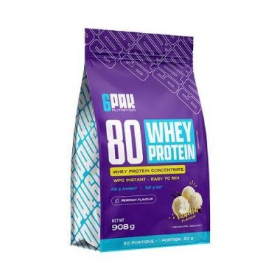 6Pak Nutrition 80 Whey Protein smak waniliowy, 908 g