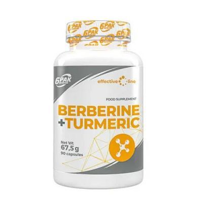 6Pak Nutrition Berberine + Turmeric, 90 kaps.