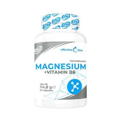 6Pak Nutrition Magnesium + Vitamin B6, 90 kaps.