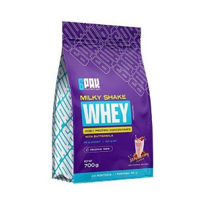 6Pak Nutrition Milky Shake Whey Truskawka, 700 g
