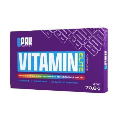 6Pak Nutrition Vitamin Elite, 60 kaps.