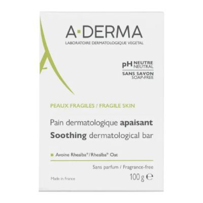 A-Derma Łagodząca kostka dermatologiczna do mycia ciała, 100 g