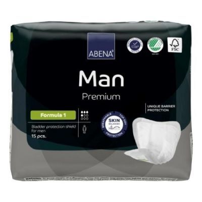 Abena Man Premium Formula 1 Wkładki higieniczne dla mężczyzn na nietrzymanie moczu, 15 szt.