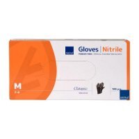 ABENA NITRILE Rękawiczki rozmiar M nitrylowe bezpudrowe Classic - czarne, 100 sztuk