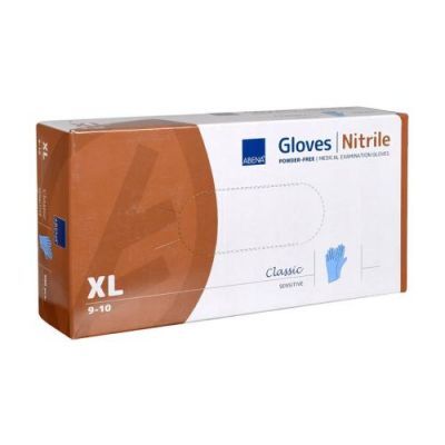 ABENA NITRILE Rękawiczki rozmiar XL nitrylowe bezpudrowe Classic - niebieskie, 100 sztuk