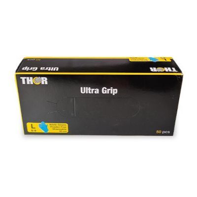 ABENA rękawice nitrylowe Thor Ultra Grip bp30cm niebieskie rozm. L, 50szt.