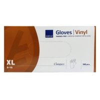 Abena Vinyl Rękawice winylowe bezpudrowe białe rozmiar XL, 100 szt.