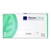 ABENA VINYL Rękawiczki rozmiar S winylowe bezpudrowe BIAŁE Classic, 100szt.