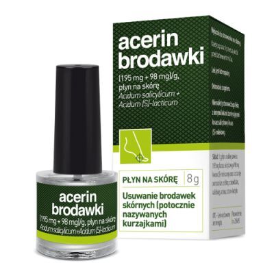 Acerin Brodawki (195 mg + 98 mg)g płyn na skórę, 8 g