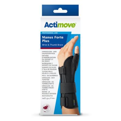 Actimove Professional Line Manus Forte Plus Orteza nadgarstka i kciuka czarna prawa L/XL