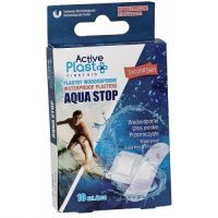 ACTIVE PLAST AQUASTOP Plastry Wodoodorne mix 7x2cm 3,8x3,8cm 10 sztuk