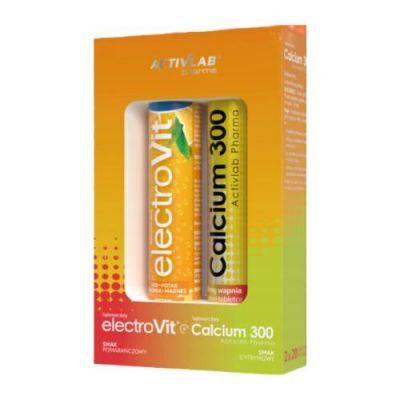 ACTIVLAB PHARMA Zestaw ElectroVit pomarańczowy, 20tabl. mus. + Calcium 300 cytrynowy, 20tabl. mus.