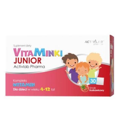 ACTIVLAB VitaMinki Junior smak truskawkowy, 30 saszetek KRÓTKA DATA 01.10.2026