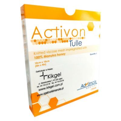 ACTIVON TULLE Opatrunek z miodem Manuka 10x10 cm, 1 szt.