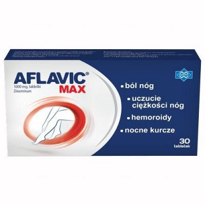 AFLAVIC MAX 1000 mg 30 tabletek ból nóg, skurcze, hemoroidy