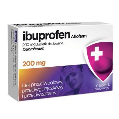 AFLOFARM Ibuprofen 200 mg, 10 tabl. draż.