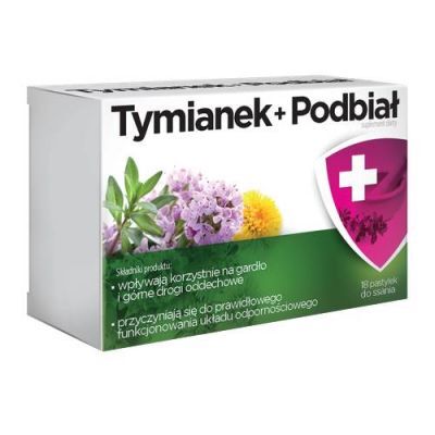 AFLOFARM Tymianek + Podbiał pastylki do ssania, 18 szt.