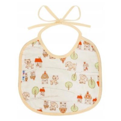 AKUKU A1640 Śliniak wiązany mały beżowo-żółty, 1 szt.