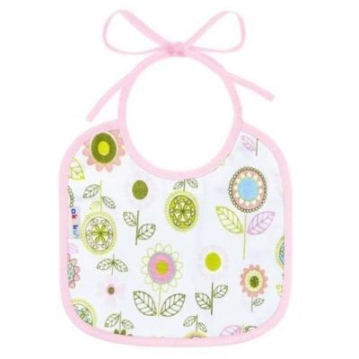 AKUKU A1640 Śliniak wiązany mały Kwiaty biało-różowy, 1 szt.