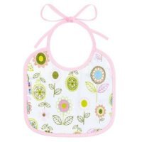 AKUKU A1640 Śliniak wiązany mały Kwiaty biało-różowy, 1 szt.