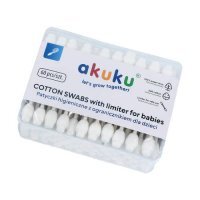 Akuku Bezpieczne patyczki do uszu dla niemowląt, 60 szt.
