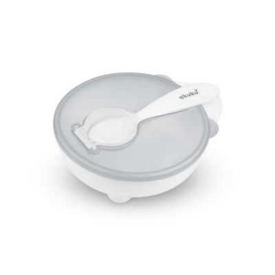AKUKU Miseczka z łyżeczką i pokrywką biała 250ml A0424