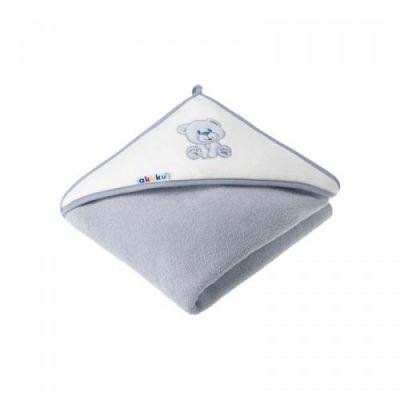 AKUKU Okrycie kąpielowe 100% bawełna 100x100 cm MIŚ szary, 1 szt.