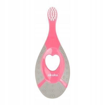 AKUKU Pierwsza szczoteczka do zębów 0-2 lata różowa, 1szt.