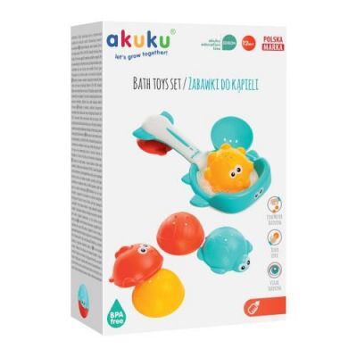 AKUKU Sitko/kosz z zabawkami kąpielowymi A0456