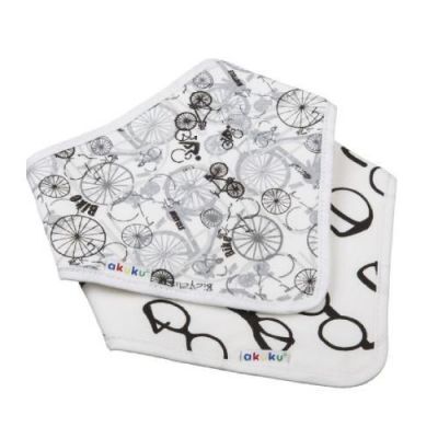 AKUKU Śliniak-apaszka bawełniana na rzep - rowery okulary A1474,  2szt.