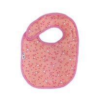 AKUKU Śliniak na rzep średni A1320 Różowe serduszka, 1 szt.