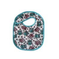 AKUKU Śliniak na rzep średni A1320 Sowy niebiesko-różowe