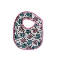 AKUKU Śliniak na rzep średni A1320 Sowy różowo-niebieskie