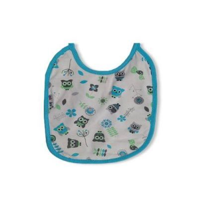 Akuku Śliniak wiązany mały Sowy niebiesko-biały, 1 szt.