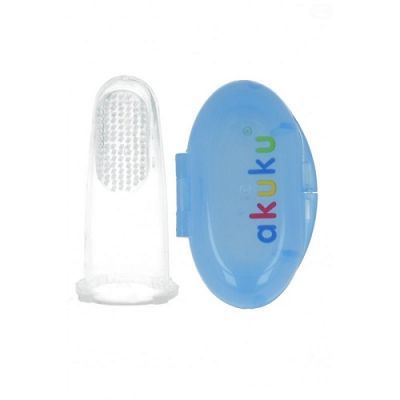 AKUKU Szczoteczka silikonowa w etui NIEBIESKA (A0263)