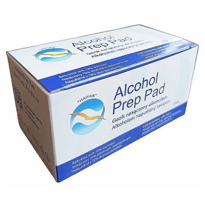 Alcohol Prep Pads Gaziki nasączone alkoholem 6cm x 3cm, 100 szt.
