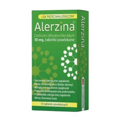 Alerzina 10 mg Lek przeciwalergiczny, 10 tabletek powlekanych