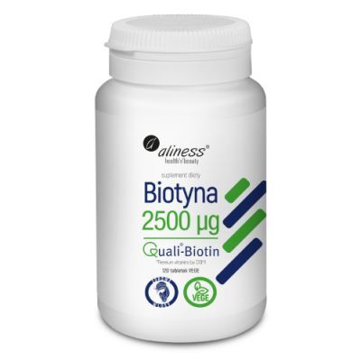 ALINESS Biotyna 2500 mcg QualiBiotin® 120 tabletek wegańskich