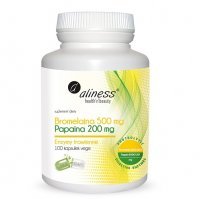 ALINESS Bromelaina 500mg + Papaina 200 mg 100 kapsułek