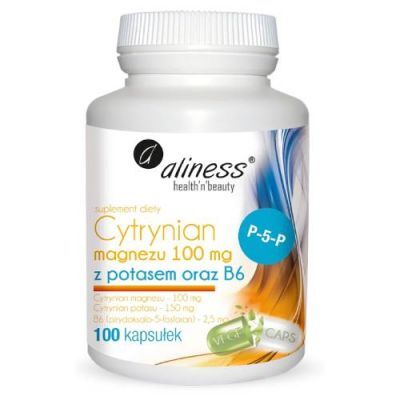 ALINESS Cytrynian Magnezu z Potasem + B6 100 kapsułek